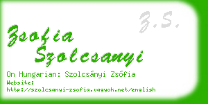 zsofia szolcsanyi business card