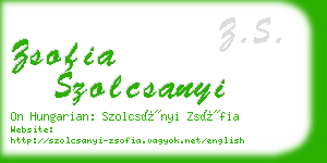 zsofia szolcsanyi business card